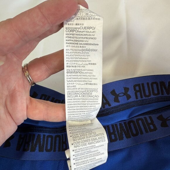 Under Armour Womens HeatGear Compression Shorts XL Blue Activewear Gym Workout - Picture 12 of 12